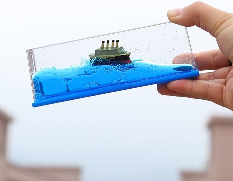 Unique Liquid Wave Fluid Drift Bottle Decorative Showpiece For Car Dashboard ,Desk, Paper weight
