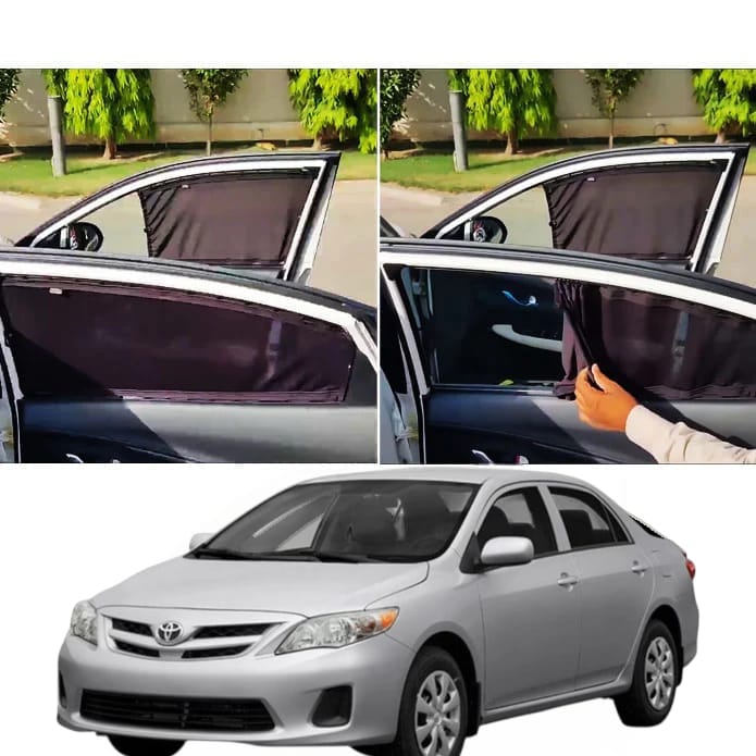 Toyota Corolla Custom Fit Railing Curtains 2009/2014-Sun Shade - Parda-4pcs