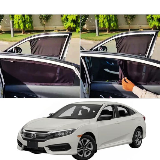 Honda Civic 2017 Custom Fit Railing Curtains Sun Shade - Parda-4pcs