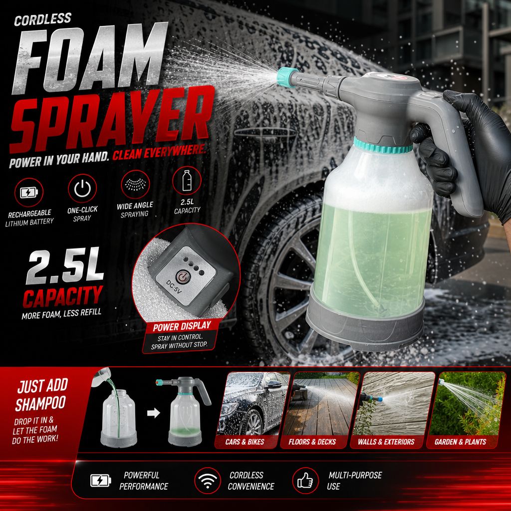 Rechargeable Cordless Foam Sprayer 2.5L