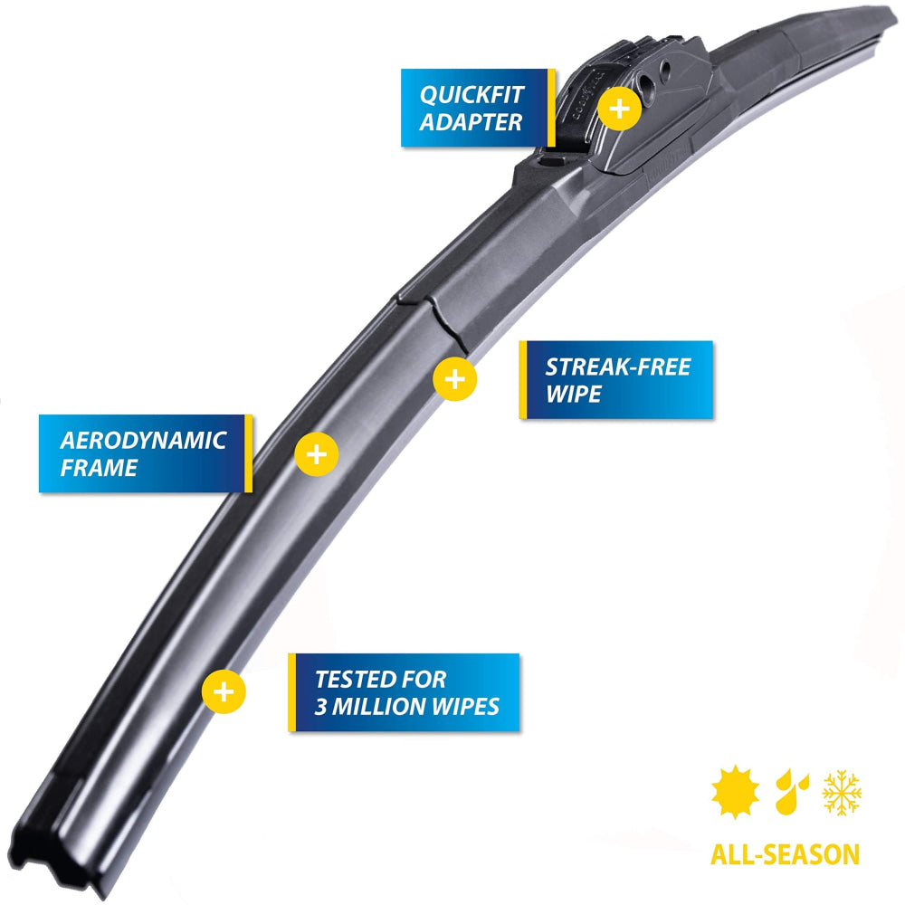 Goodyear Flat Silicone Wiper Blades For Toyota Prius 2003-2009