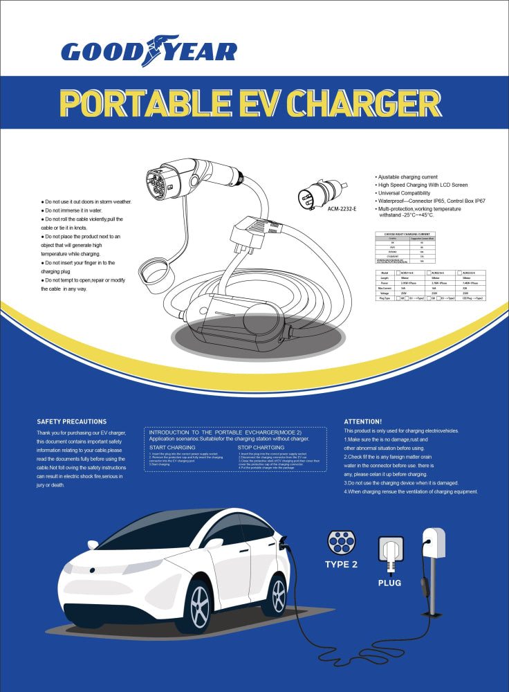 Goodyear Portable Ev Charger (Mode-2)