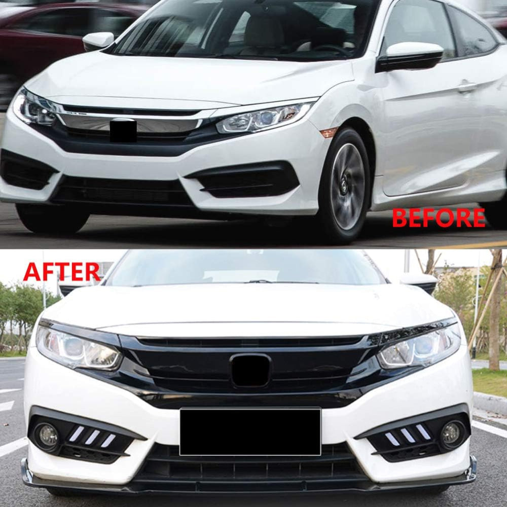 Honda Civic Front Grill Piano Black Usa Turbo Style 2017-2020