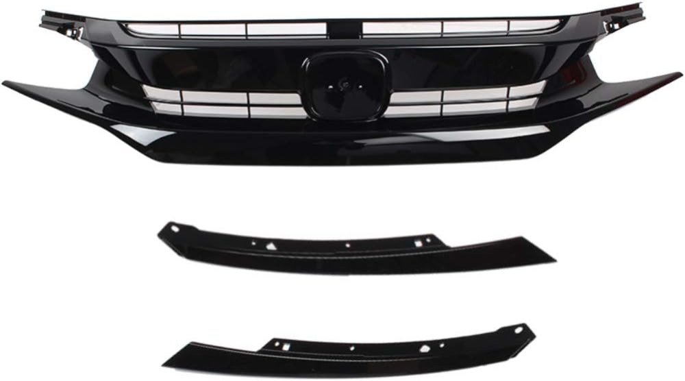 Honda Civic Front Grill Piano Black Usa Turbo Style 2017-2020