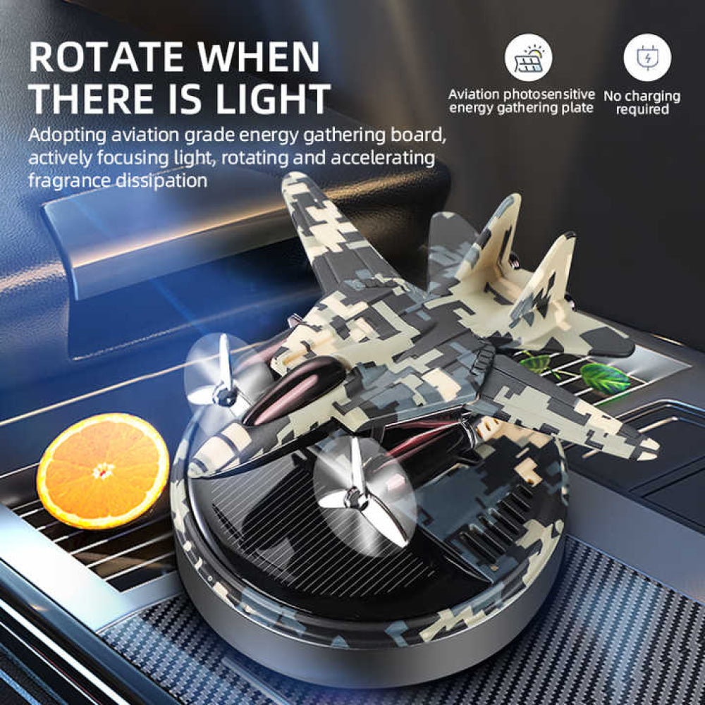 Fighter Jet Solar Car Aroma With Air Freshener Refill