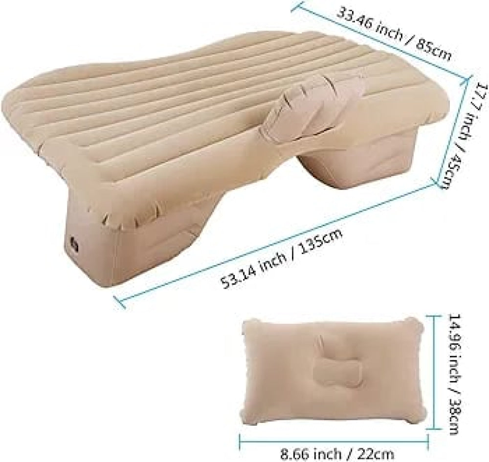 Universal Car Travel Inflatable Mattress Bed - Beige