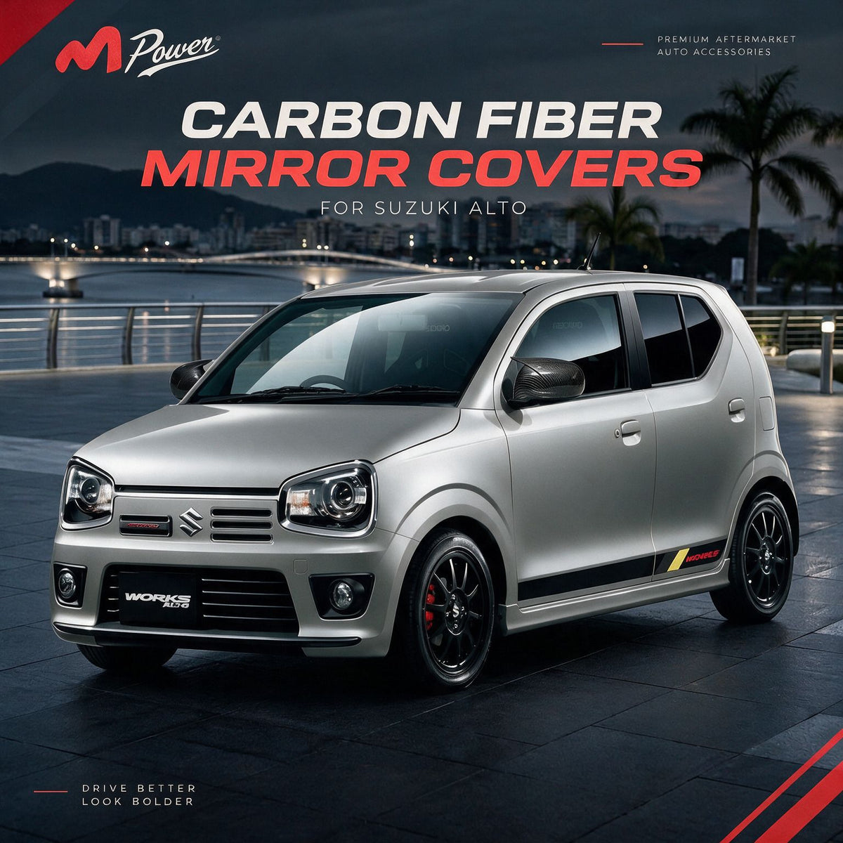 Batman Style Side Mirror Covers For Suzuki Alto New