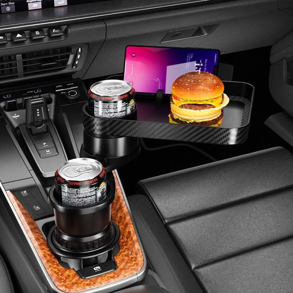 360 Degree Rotating Car Cup Holder With Table Tray