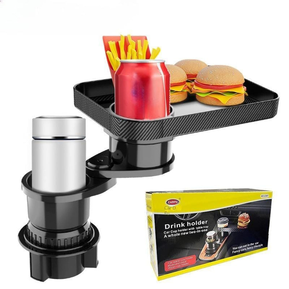 360 Degree Rotating Car Cup Holder With Table Tray