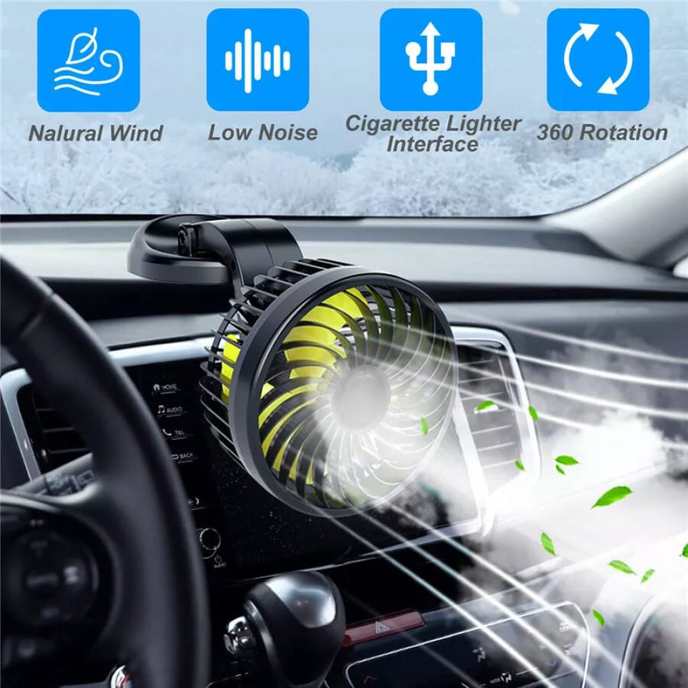 360 Rotatable Car Portable Fan 12V