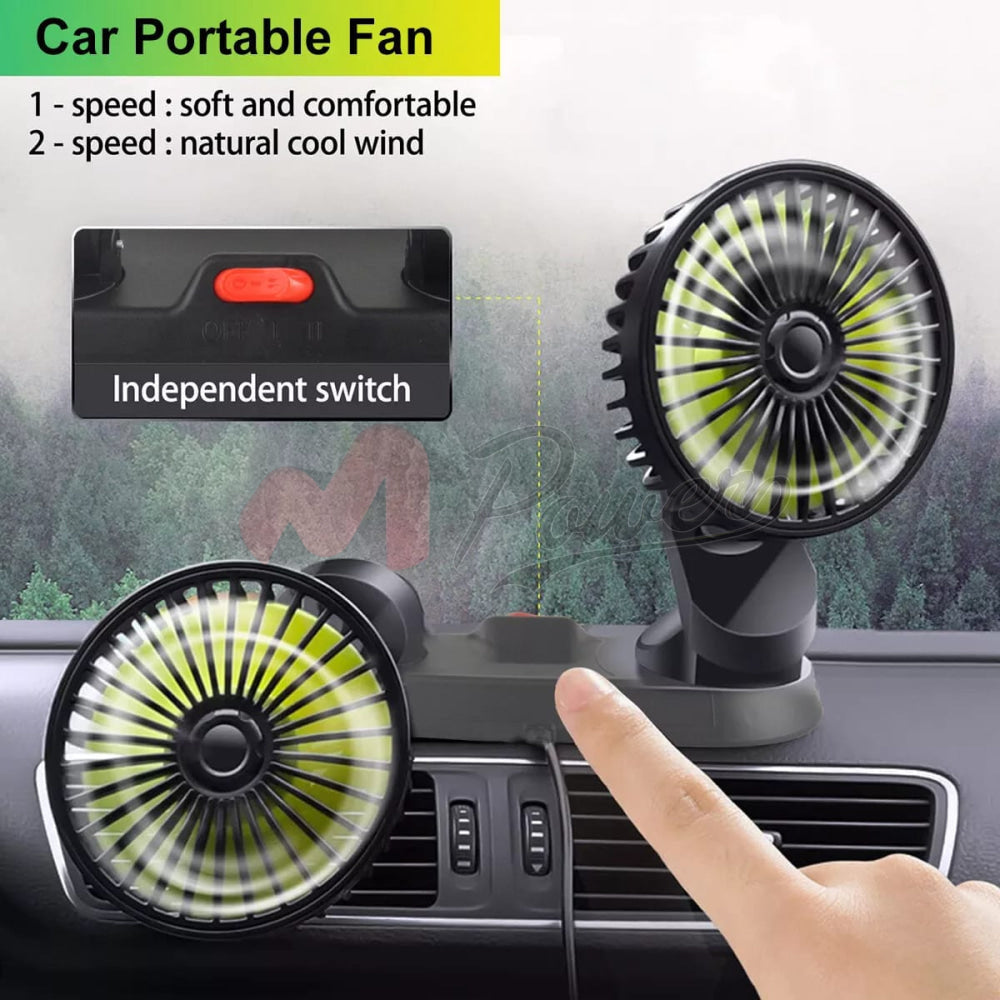 360 Rotatable Car Portable Fan 12V