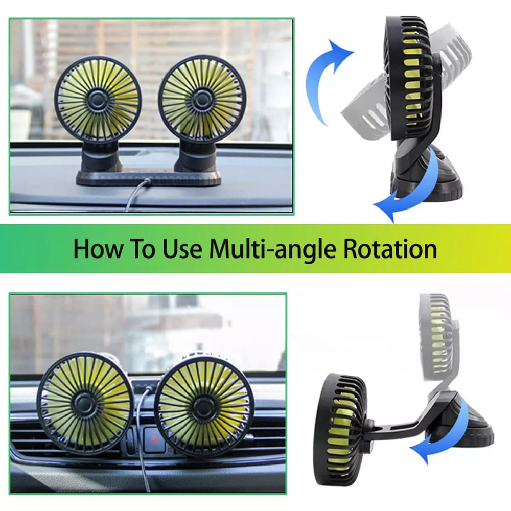 360 Rotatable Car Portable Fan 12V