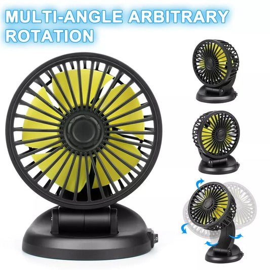 360 Rotatable Car Portable Fan 12V Single Head Usb Interface