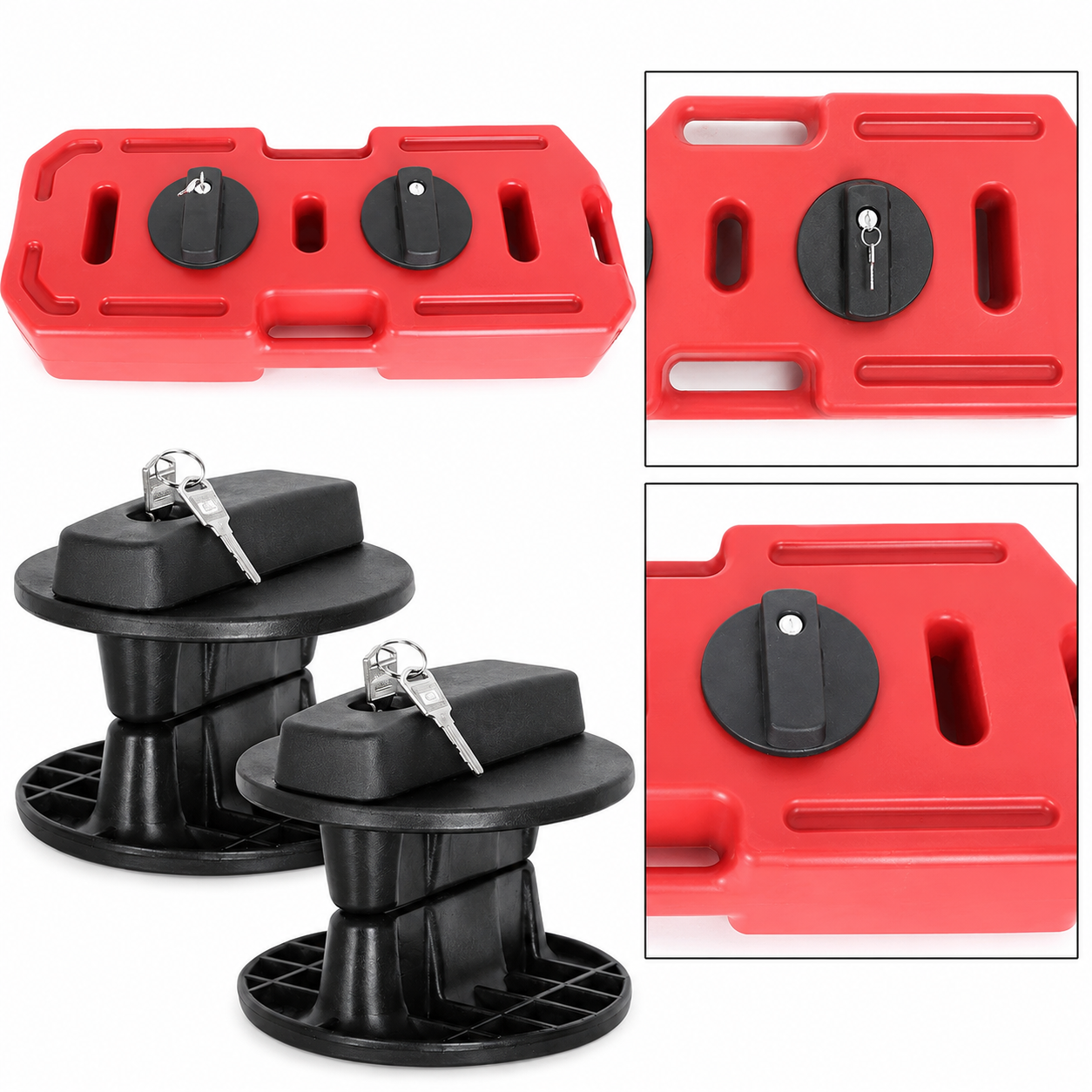 4X4 Long Haul Plastic Jerry Can &amp; Recovery Board Fuel Holder 20/30-Liter