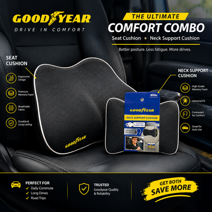 Goodyear® Headrest Neck Support Cushion & Seat Cushion