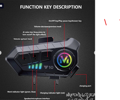 V10 Helmet Bluetooth Device