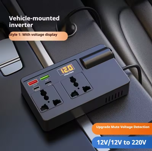 Universal 200W Car Inverter — DC 12V/24V to 110V/220V with Smart USB/PD/Type-C Charging