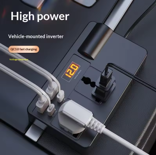 Universal 200W Car Inverter — DC 12V/24V to 110V/220V with Smart USB/PD/Type-C Charging