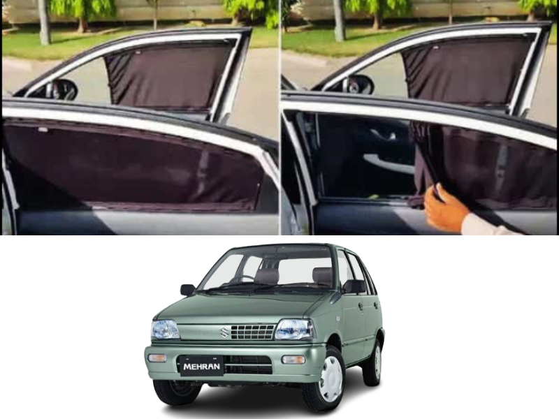 Suzuki Mehran Custom Fit Railing Curtains 2021-2025 -Sun Shade - Parda-4pcs