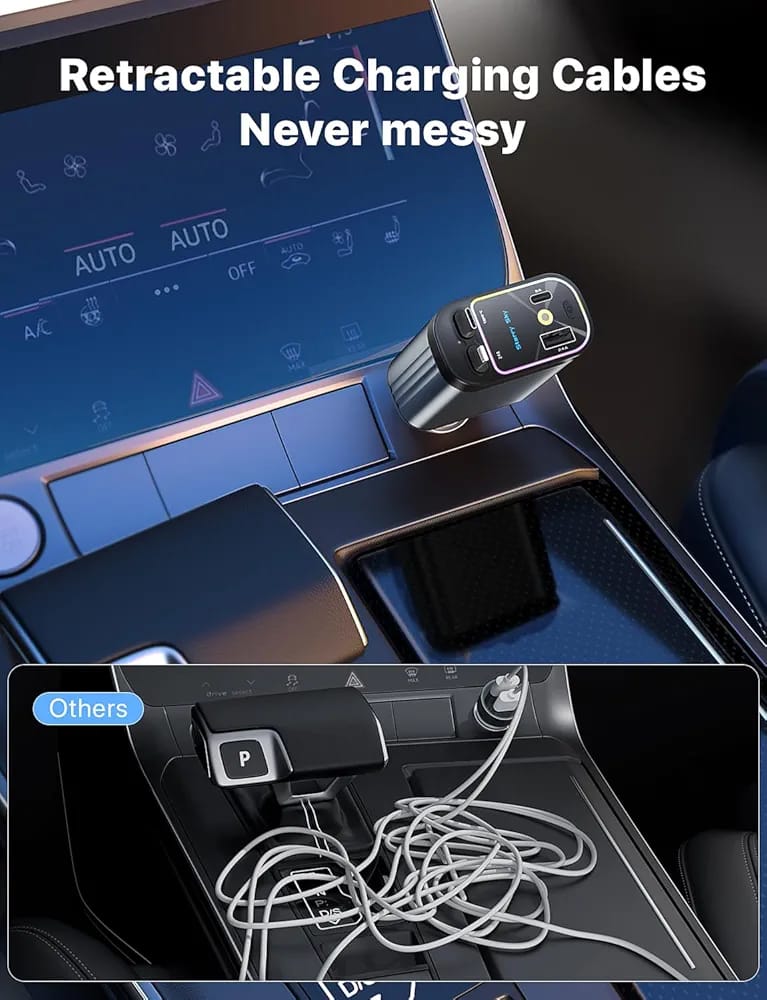 4iN1 Super Fast USB-A USB-C Car Phone Charger