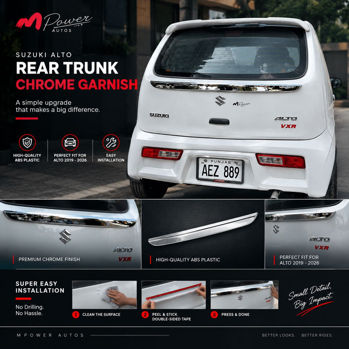Suzuki Alto Rear Trunk Chrome Trim