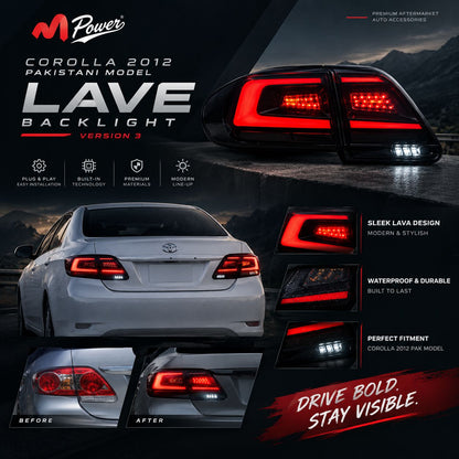 Toyota Corolla Lava style Backlights 2012 Premium Black Edition
