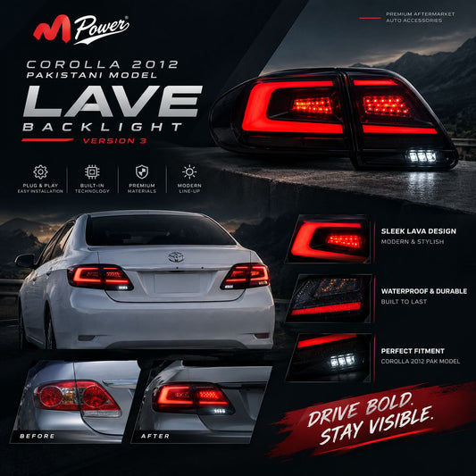 Toyota Corolla Lava style Backlights 2012 Premium Black Edition