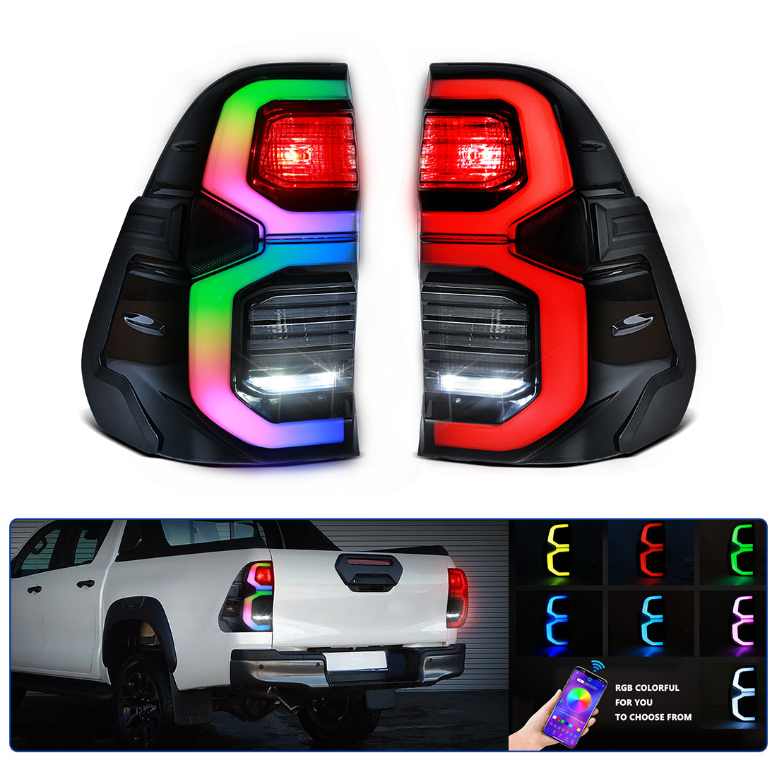 Revo / Rocco RGB Smart LED Tail Lights, Bluetooth App Control