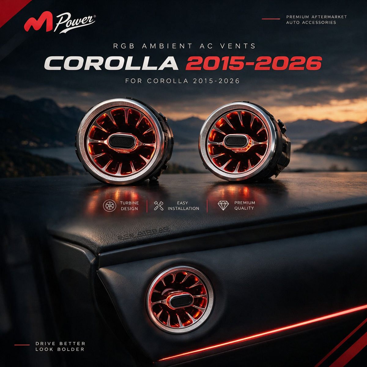 Ambient Ac Vent APP Controlled for Toyota Corolla 2015-2026