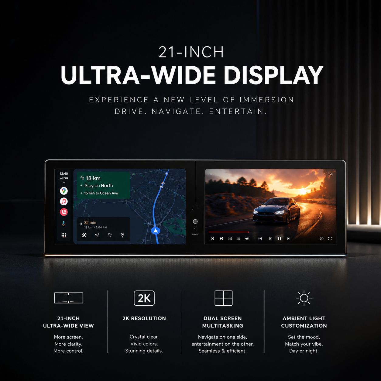 ULTRA WIDE SCREEN FOR ENTERTAINMENT 