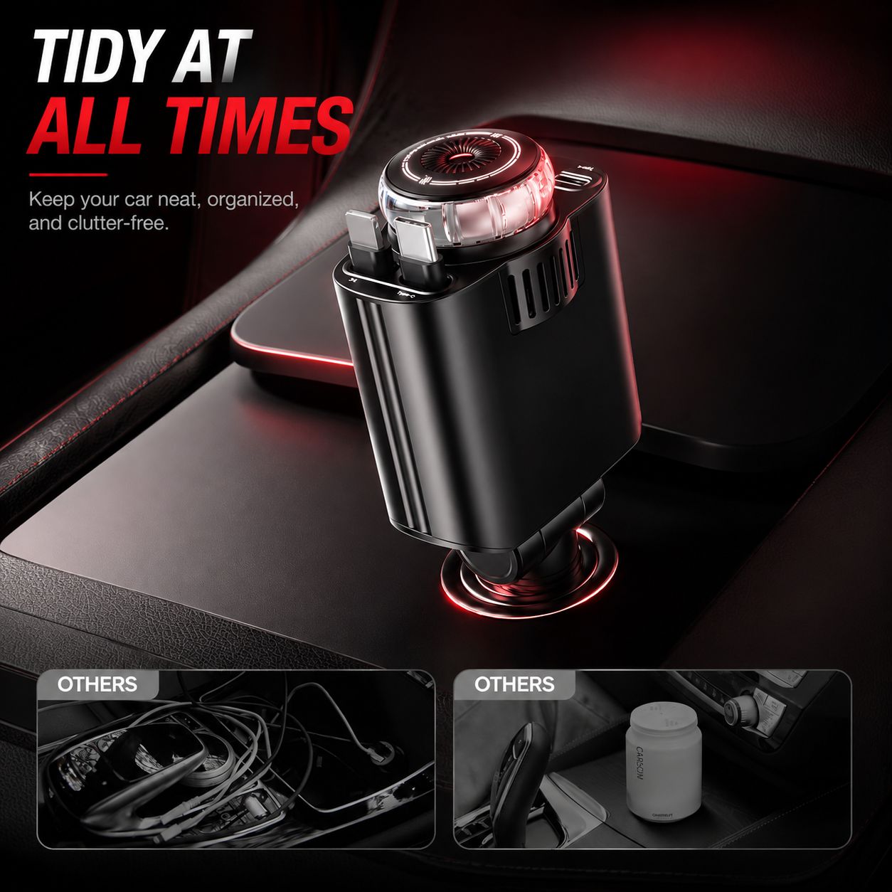 5in1 Starlight Retractable Car Charger with Car Aromatherapy