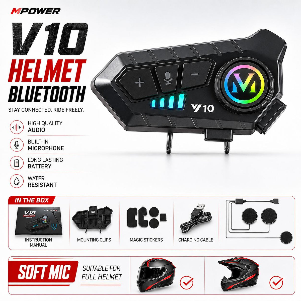 Motorcycle Bluetooth Helmet Device