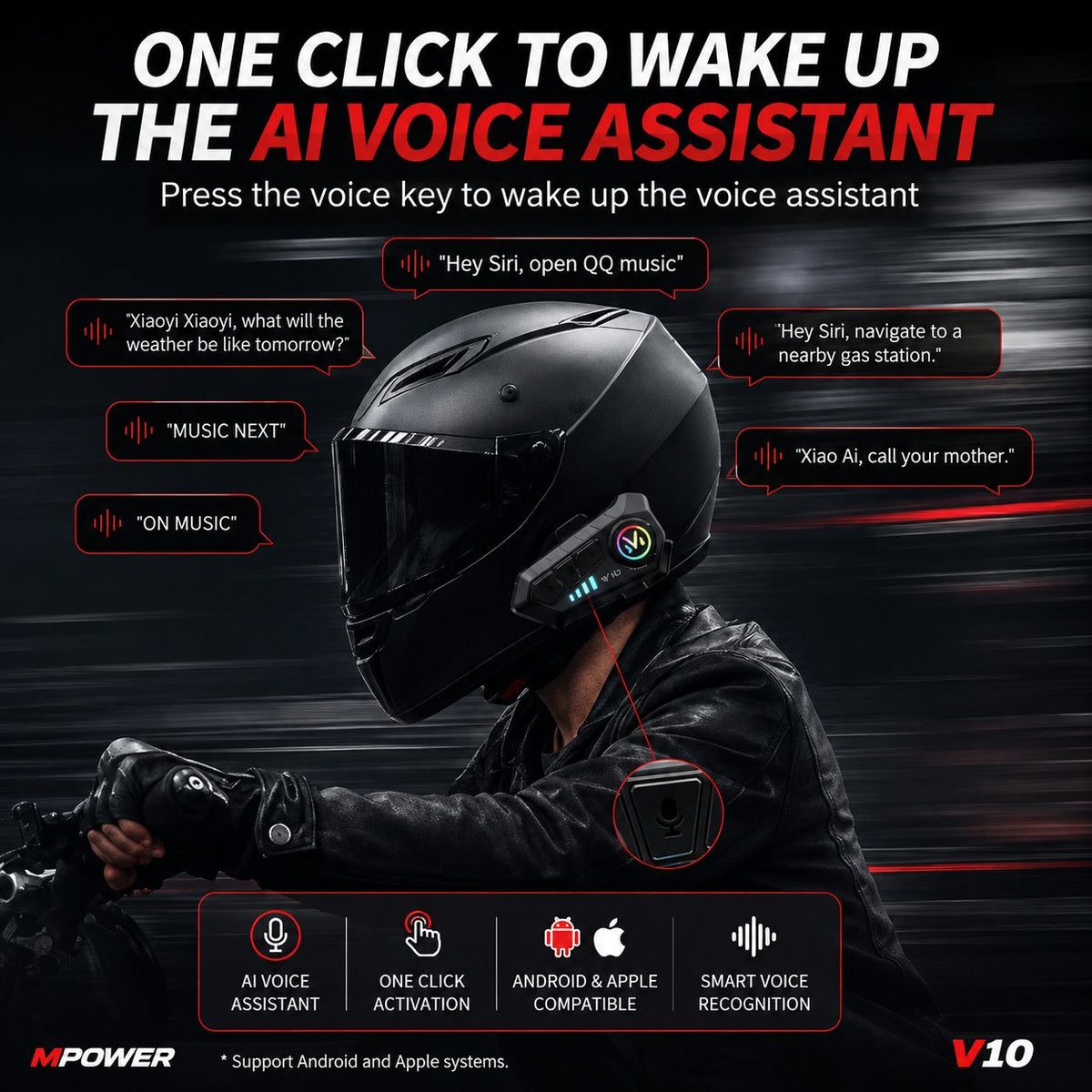 Motorcycle Bluetooth Helmet Device