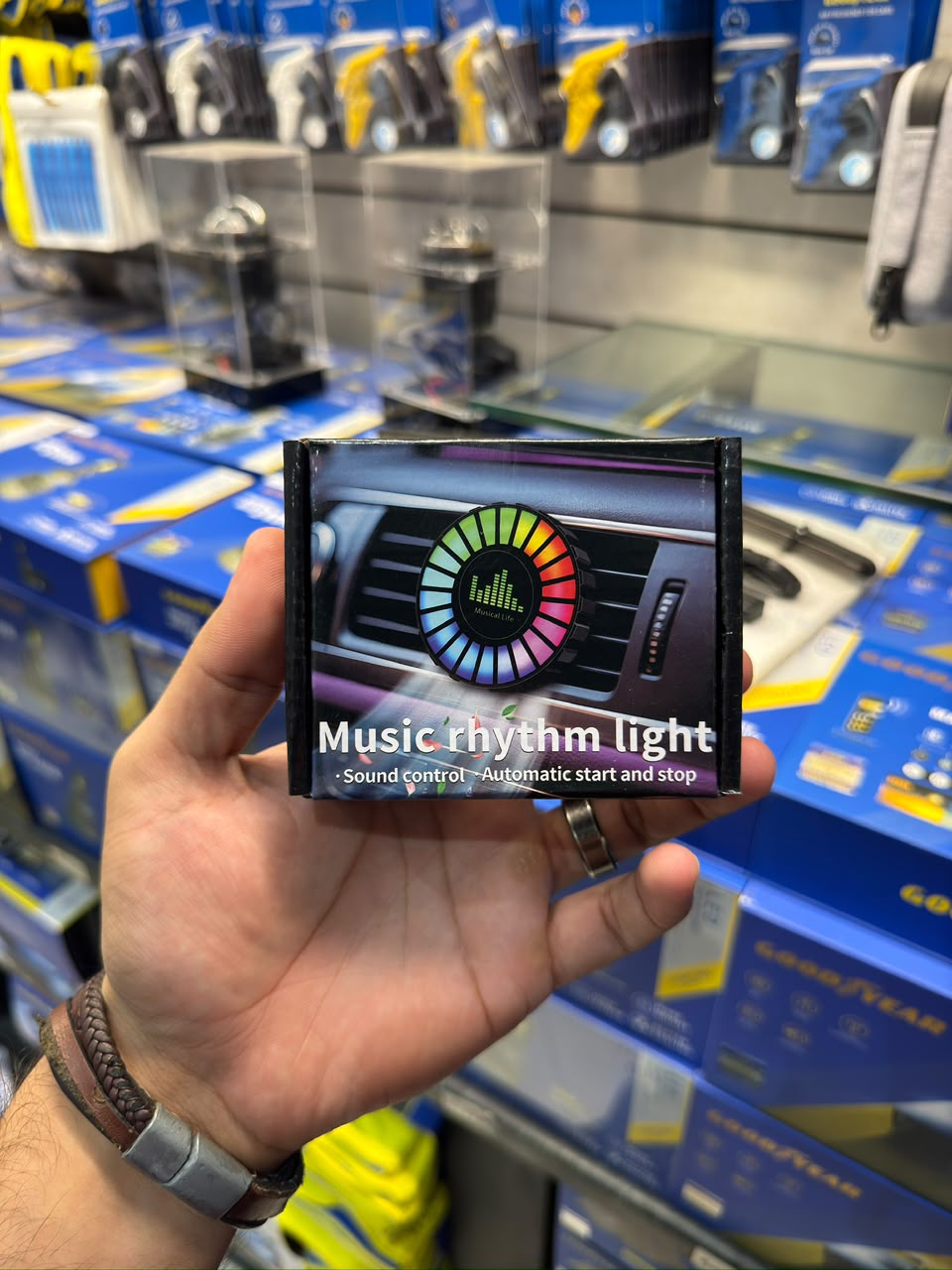 Smart Car Air Outlet Freshener RGB Music Rhythm led light 1pc