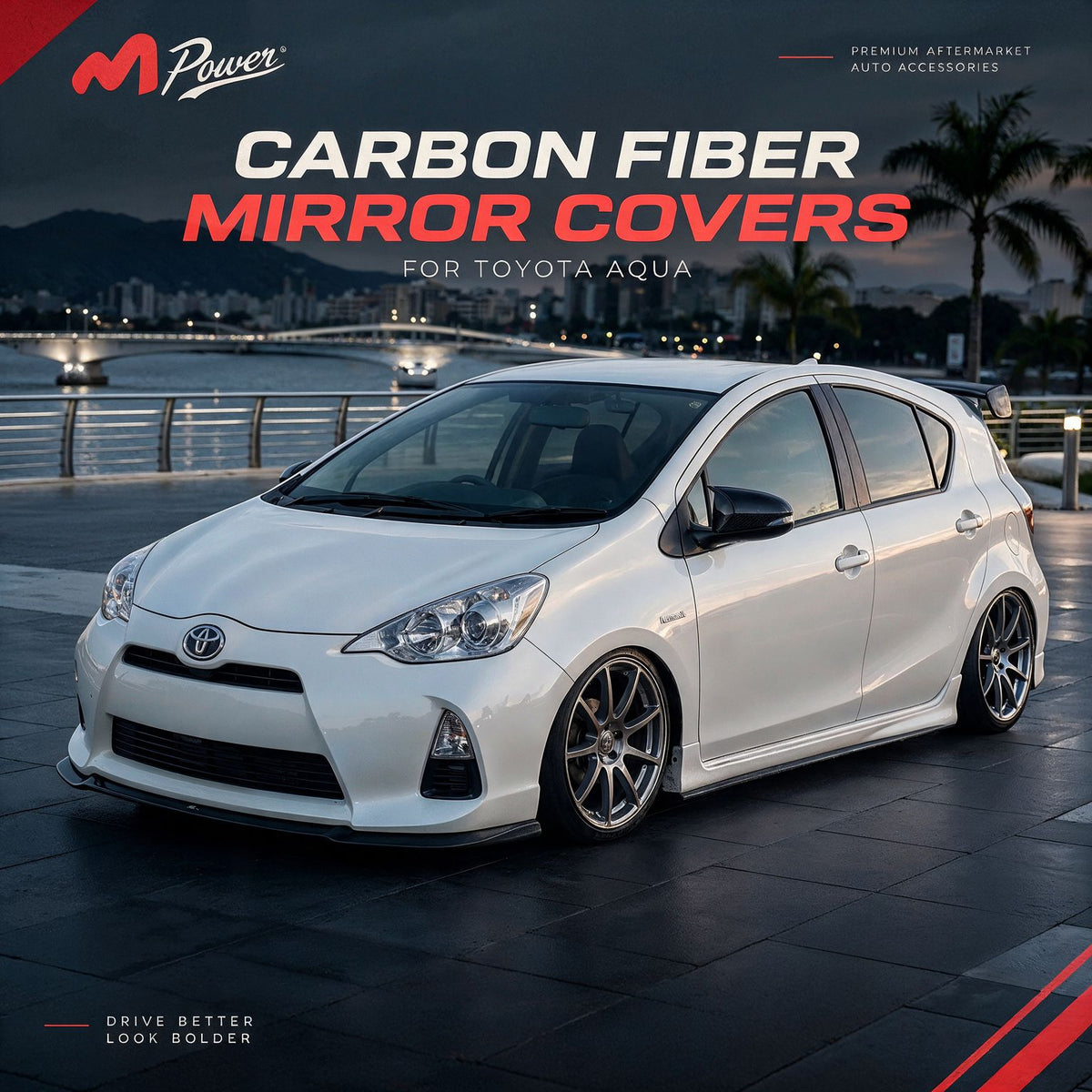Batman Style Side Mirror Covers For Toyota Aqua