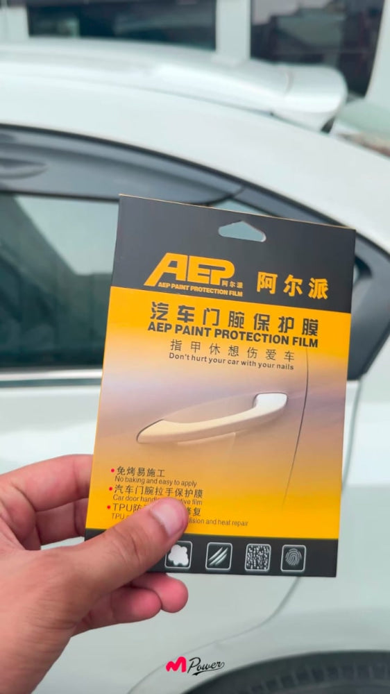 Aep 4Pcs Car Door Bowl Anti Scratch Protective Sticker Ppf