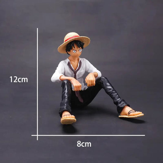 Anime One Piece Monkey D.Luffy Straw Hat Sitting Posture Pvc Model Anime Figure