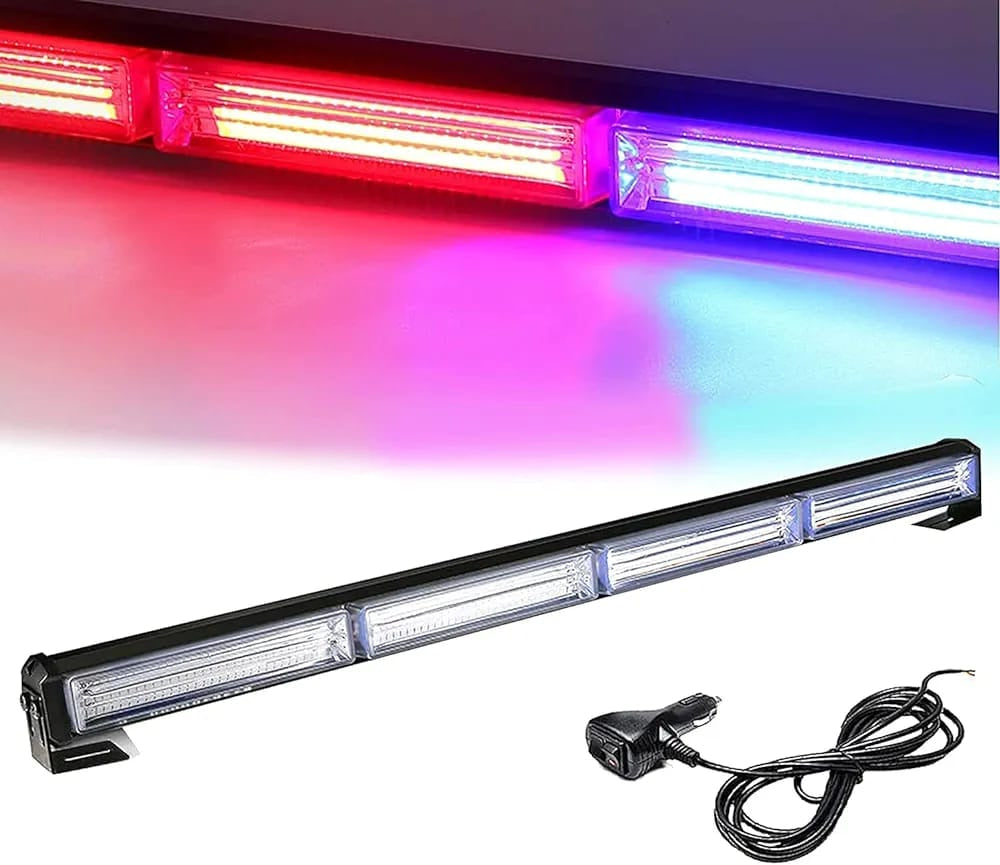 Automaze Led Strobe Police Dashboard Flash Light Multi Modes (Red Blue) White 4Pcs 6Pcs 8Pcs