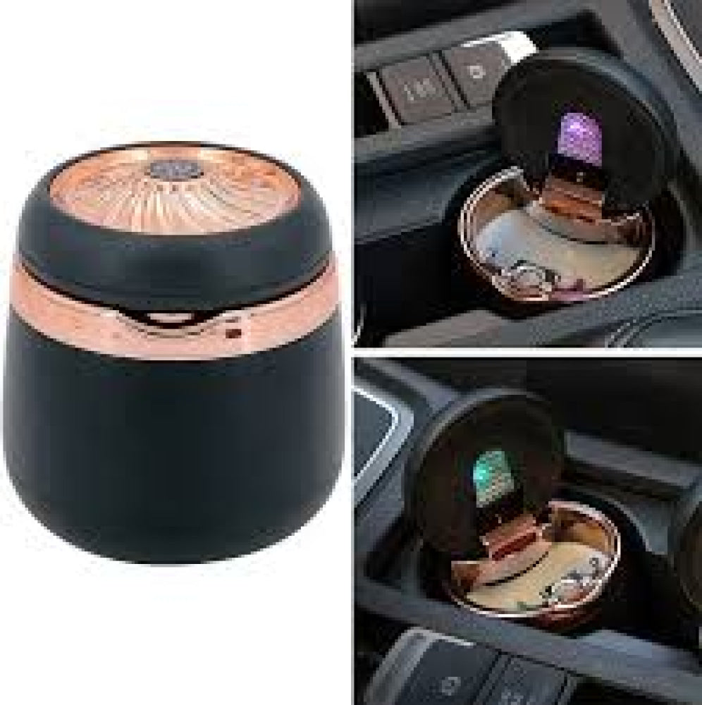 Car Ashtray With Multi Led Light Mini Portable Stainless Steel N18 Model Accessories