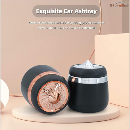 Car Ashtray With Multi Led Light Mini Portable Stainless Steel N18 Model Accessories