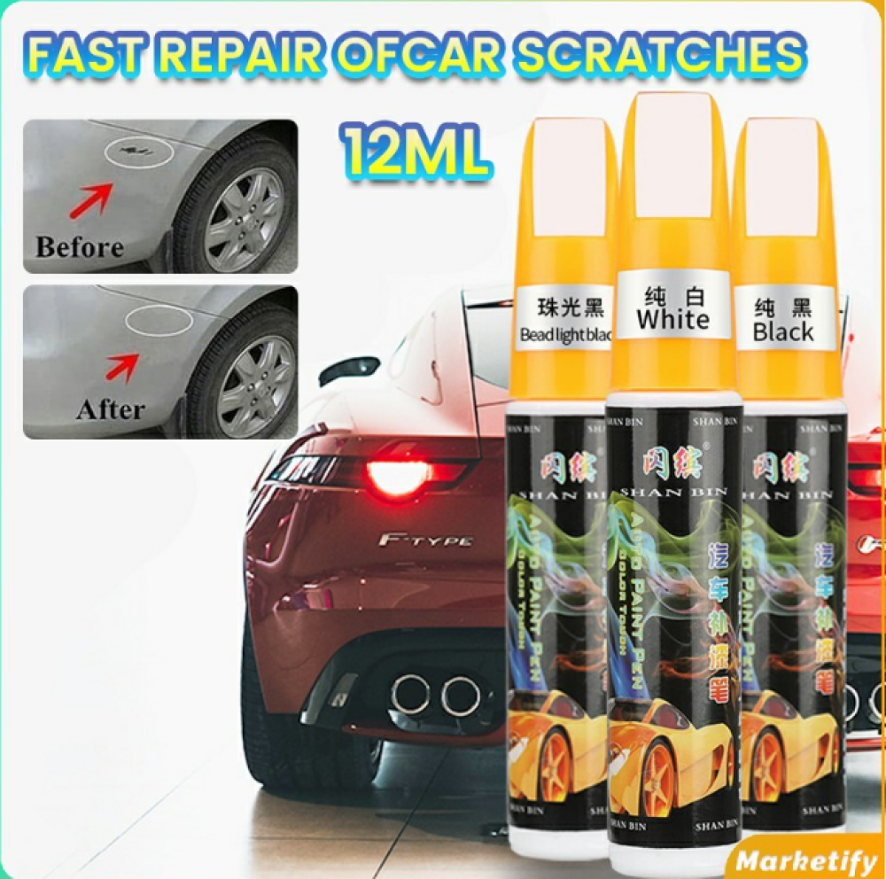 Car Touch Up Fill Scratch Repair Paint Pen Black