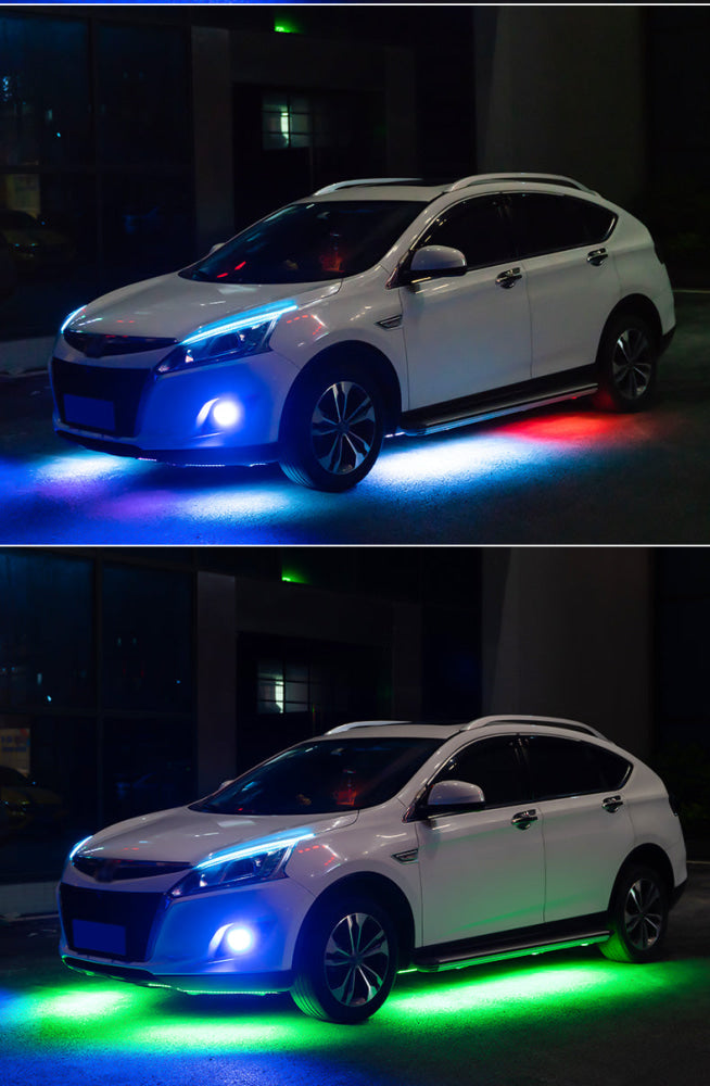 Car Underbody Streamer Ambient Light Strip Flexible Rgb App Remote