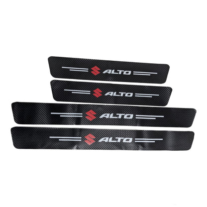 Car Waterproof Carbon Door Sill Protector 4Pcs For Honda Toyota Suzuki Alto