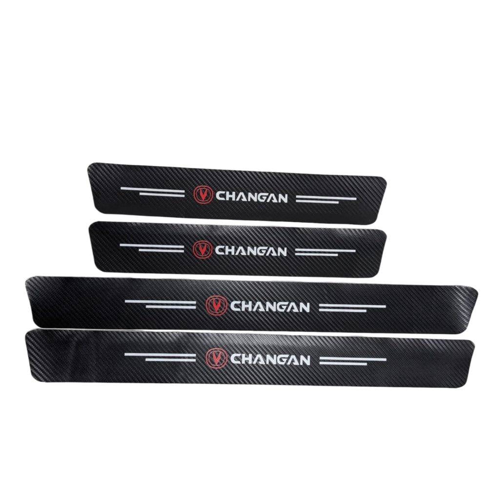 Car Waterproof Carbon Door Sill Protector 4Pcs For Honda Toyota Suzuki Changan