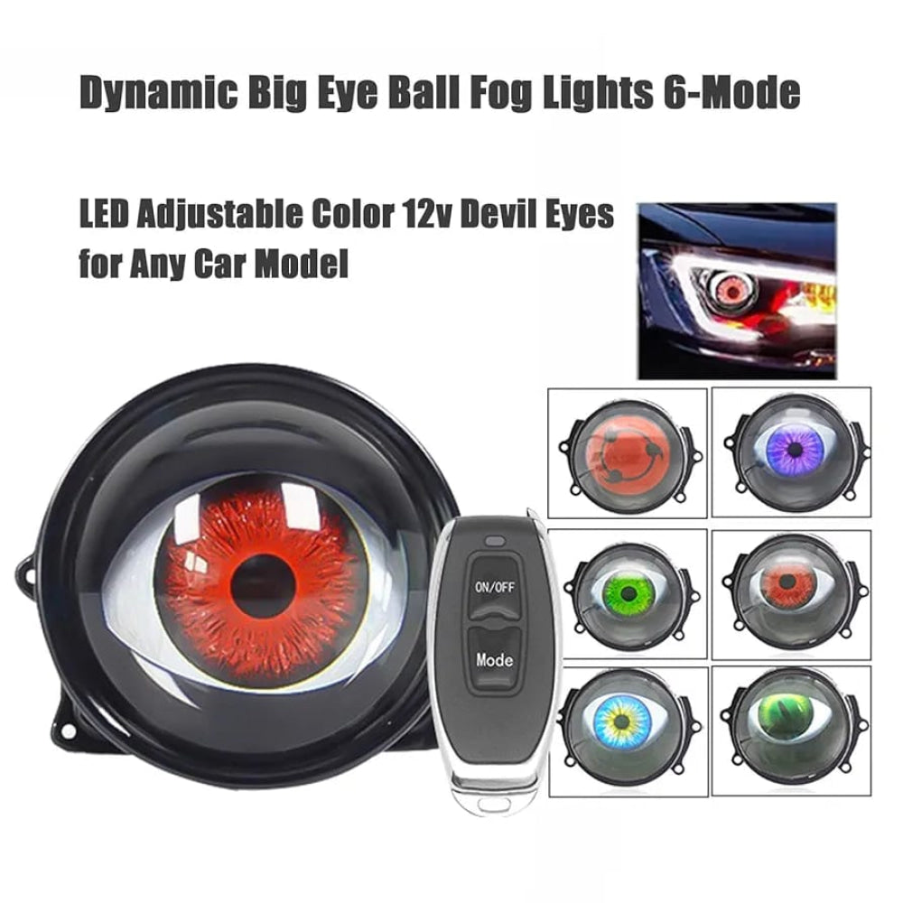 Devil Eye Style Dynamic Big Eye Ball 6 Modes (2Pcs)
