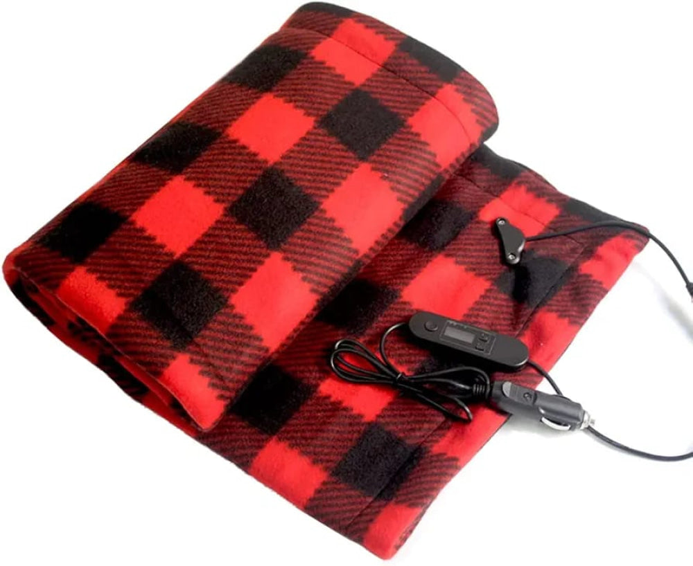 Electric Heated Car Blanket 12V Red