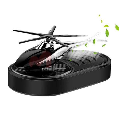 Helicopter Solar Powered Rotating Fan With Air Freshener Refill Black