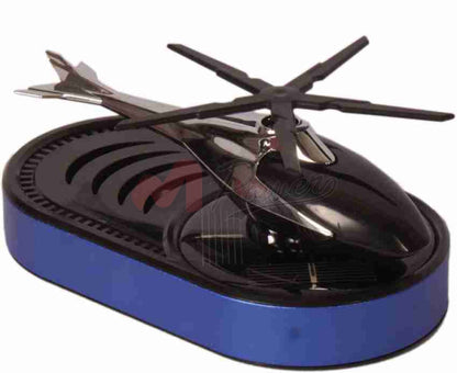 Helicopter Solar Powered Rotating Fan With Air Freshener Refill Blue
