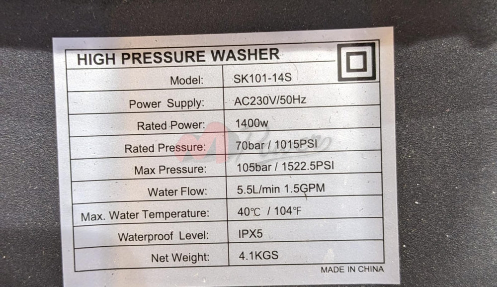 High Quality Professional Pressure Washer 105Bar/1522.5Ps1