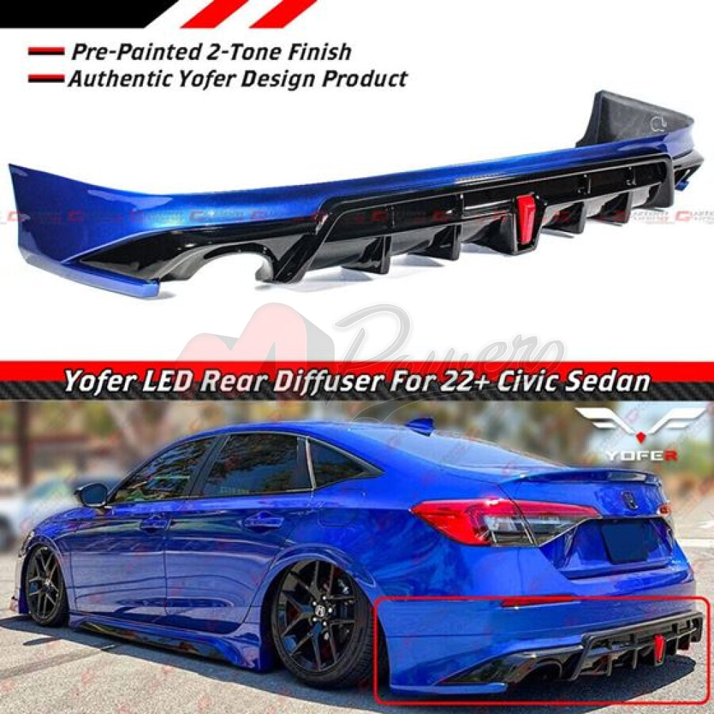 Honda Civic 2022 11Th Gen Sedan 4Pcs Side Skirts Front & Rear Pp